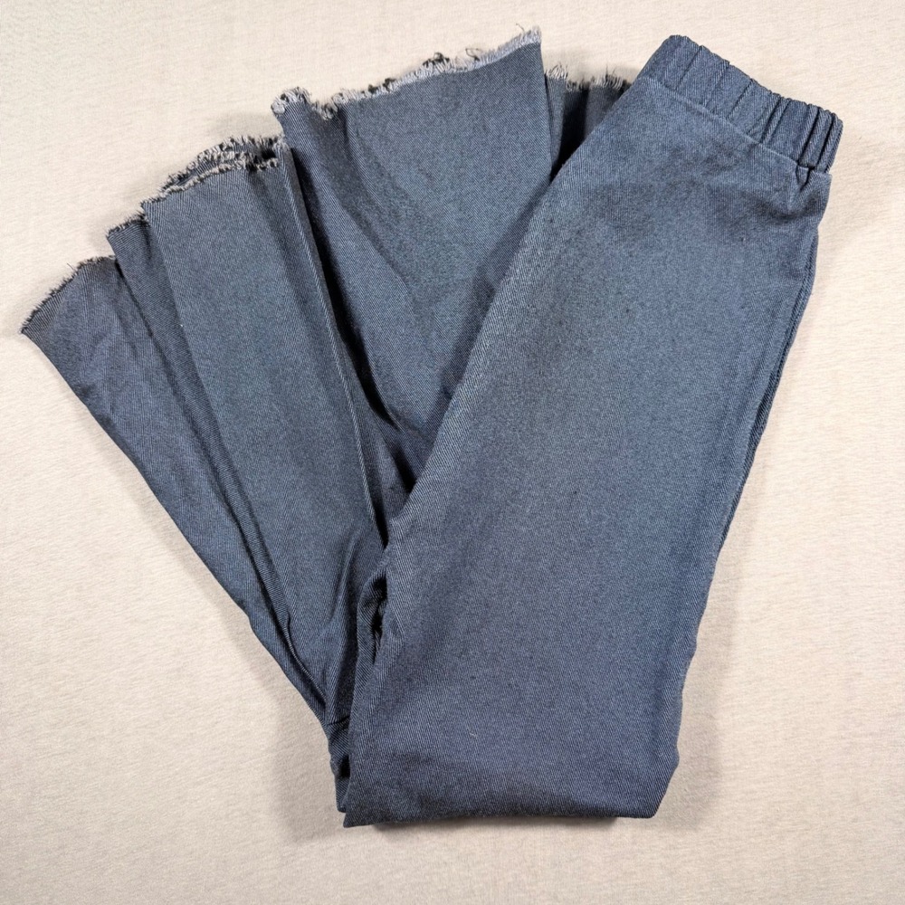 Peyton Bre Girls Blue Denim Flare Leggings Bell Bottoms Raw Hem Size 7